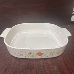 CorningWare Wildflower Pattern A-10-B Casserole Dish 10” x 10” x 2” No Lid